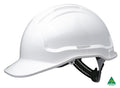 White Non-Vented Hard Hat with Polycradle Sliplock Harness
