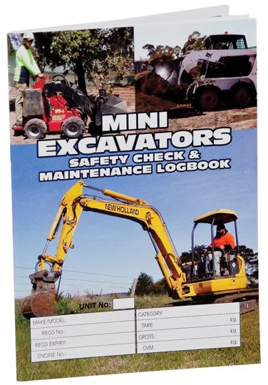 A5 Mini Excavators Logbook | Plant Maintenance | Uniform Safety Signs