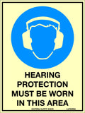 Luminous Hearing Protection Sign | Mining and Construction | Uniform Safety Signs