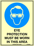 Luminous Eye Protection Sign | Mining and Industrial | Uniform Safety Signs