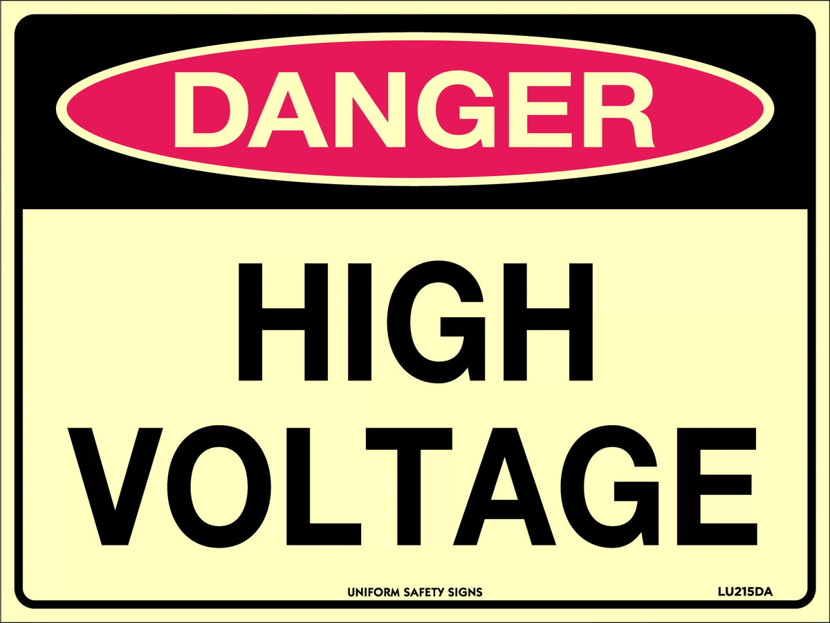 Luminous Danger High Voltage Sign | Electrical Zones | Uniform Safety Signs