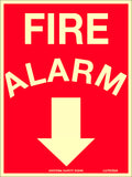Luminous Fire Alarm Arrow Down | Mining & Construction | Uniform Safety Signs