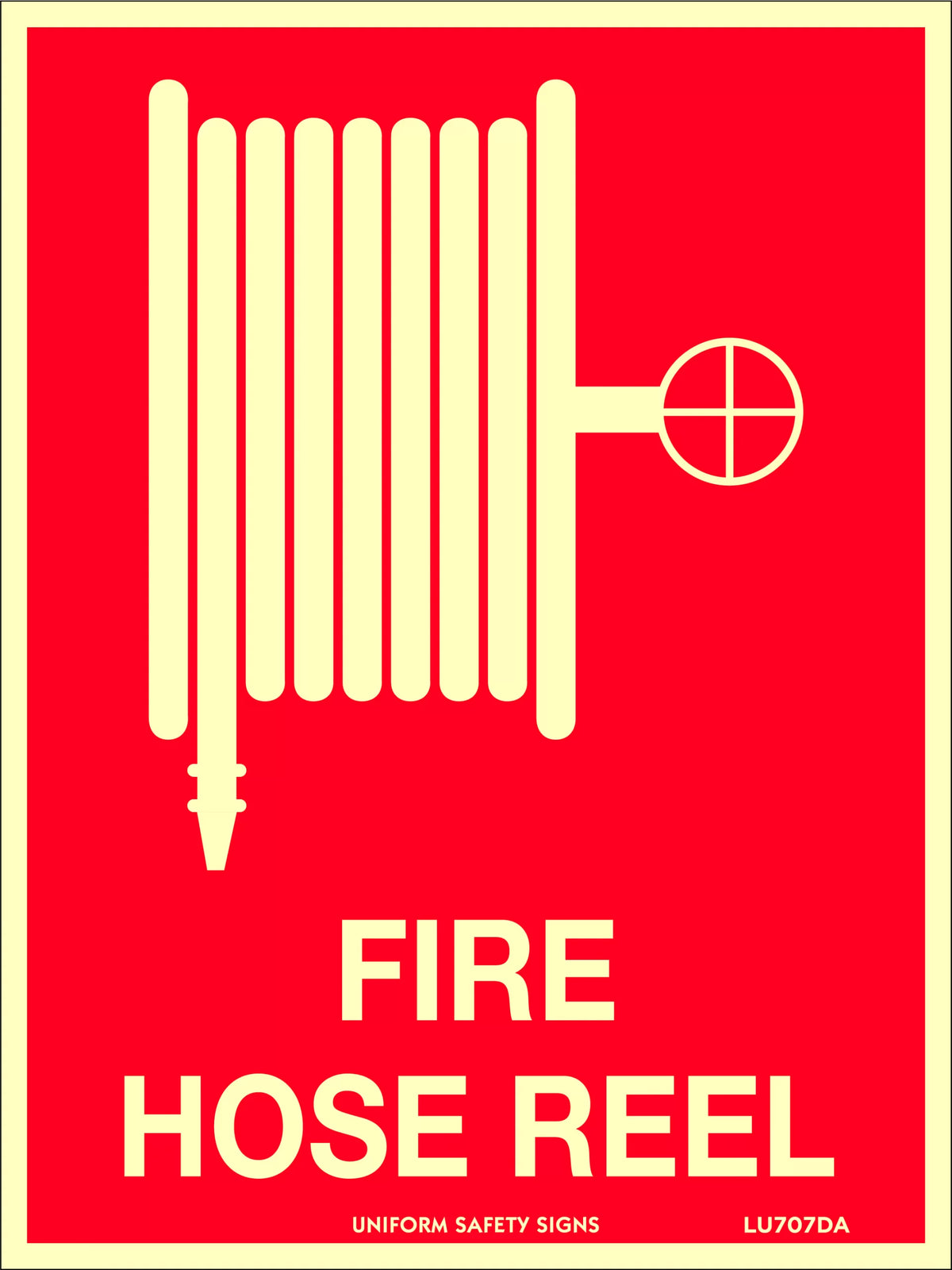 180x240mm Poly Luminous Fire Hose Reel Sign | Uniform Safety Signs