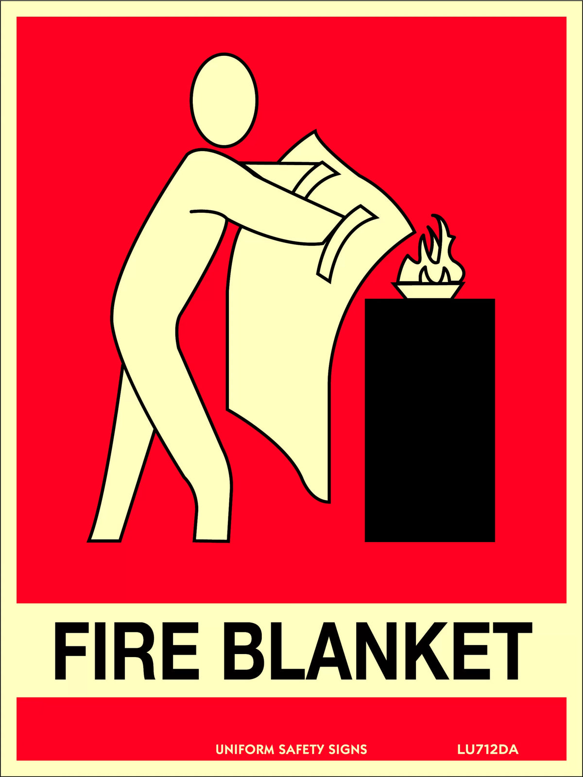 180x240mm Fire Blanket Sign | Construction & Mining | Uniform Safety Signs
