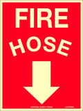 180x240mm Poly Luminous Fire Hose Sign | Uniform Safety Signs