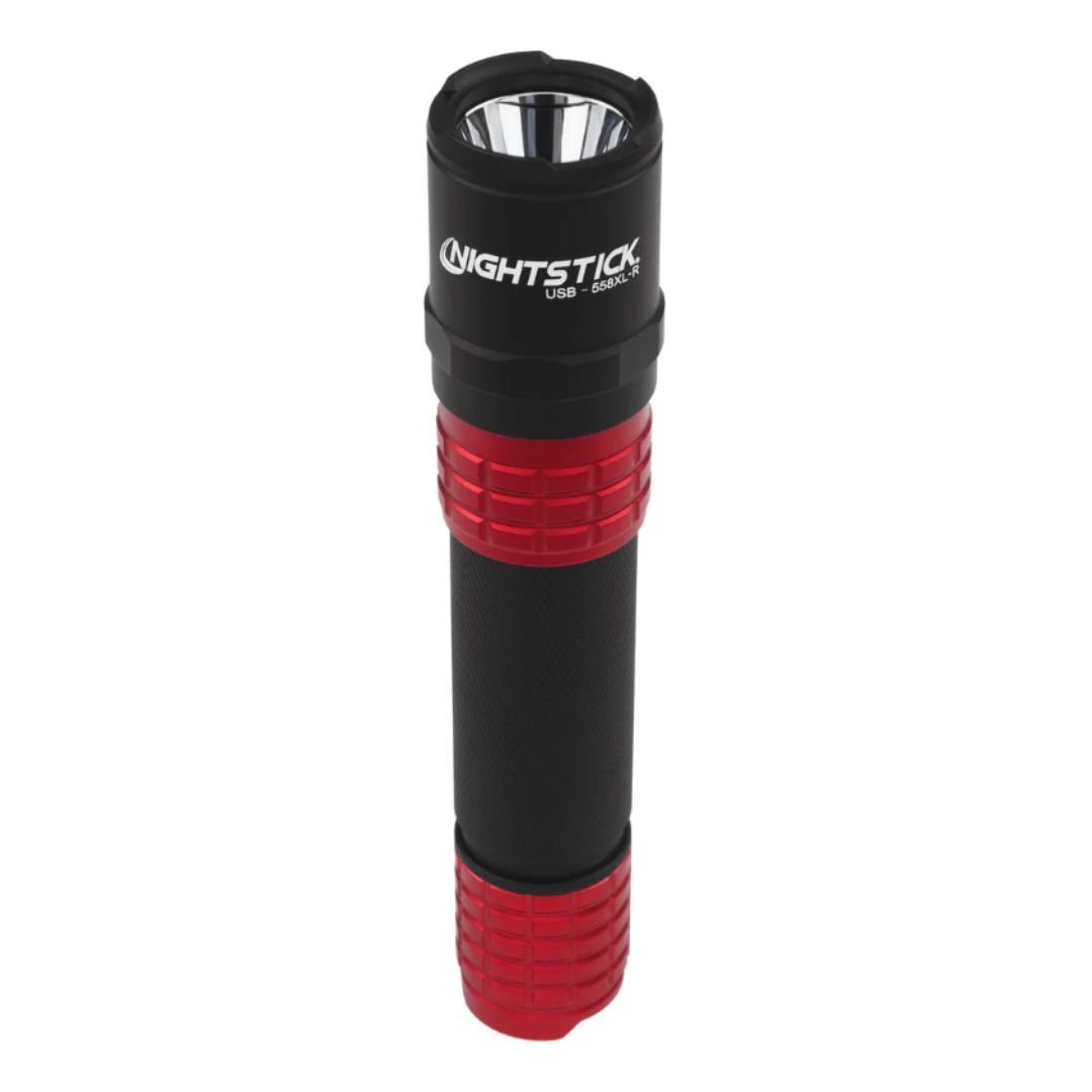 Red USB Tactical Flashlight with Holster - view 1