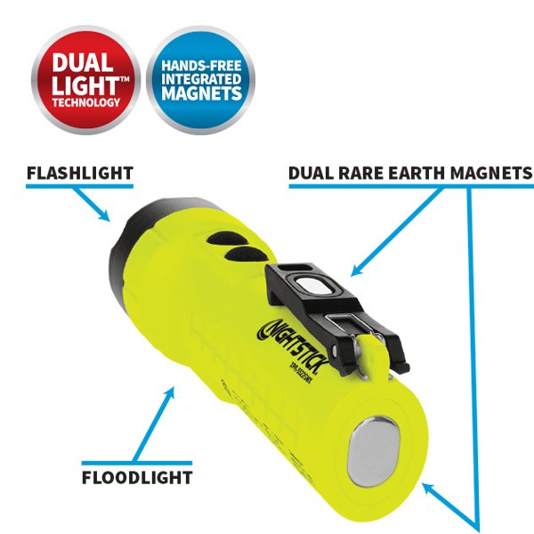 Dual-Light Flashlight with Integrated Magnets - view 2