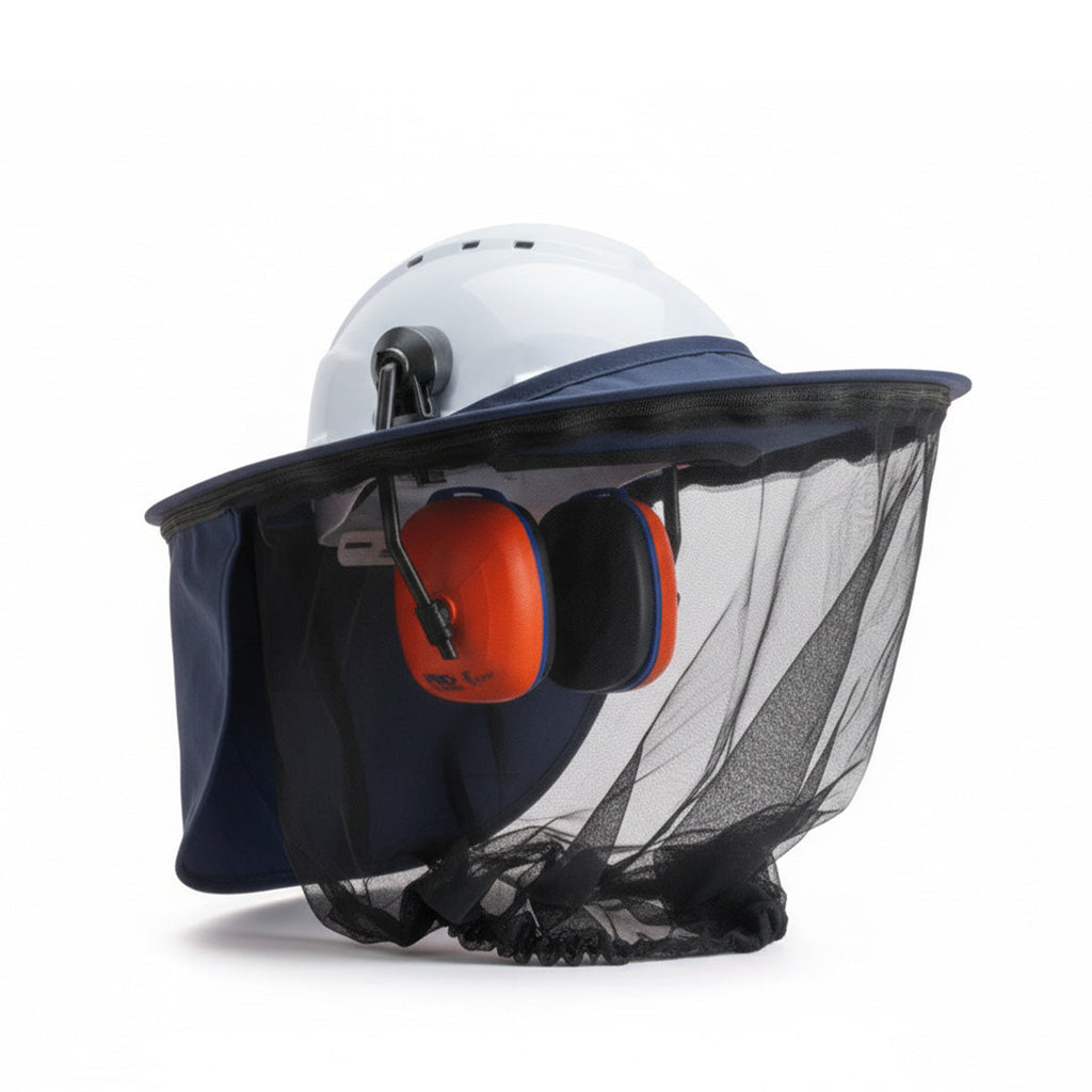 Moondyne Hard Hat Pups - Pop Up Protection System - Brim / Net / Flap - Blue