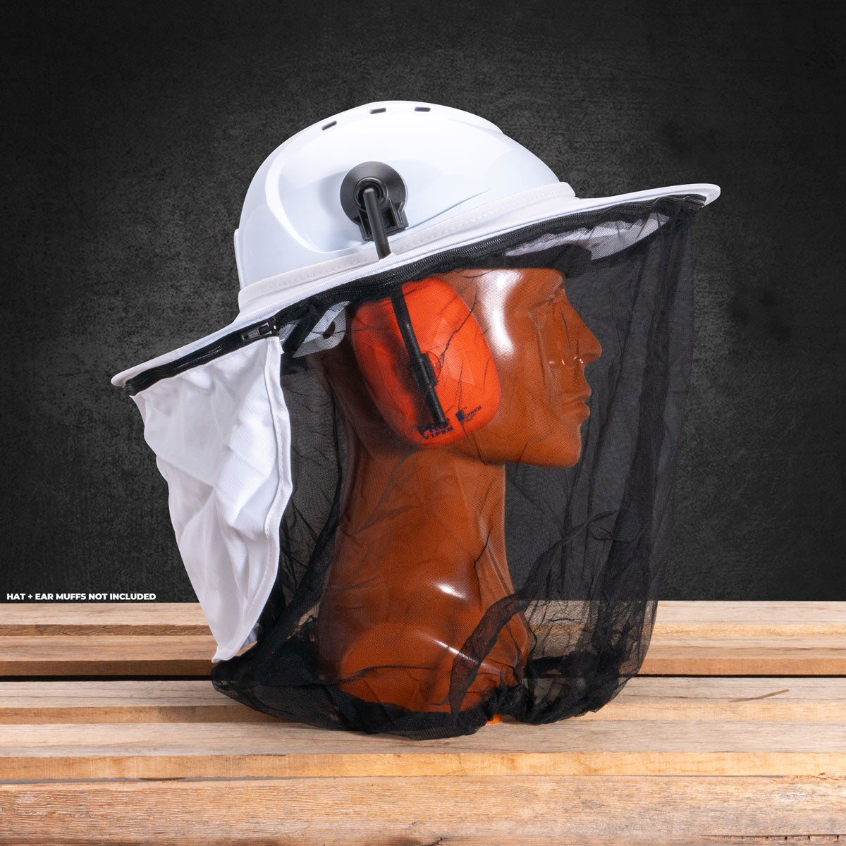 Moondyne Hard Hat Pups - Pop Up Protection System - Brim / Net / Flap - White