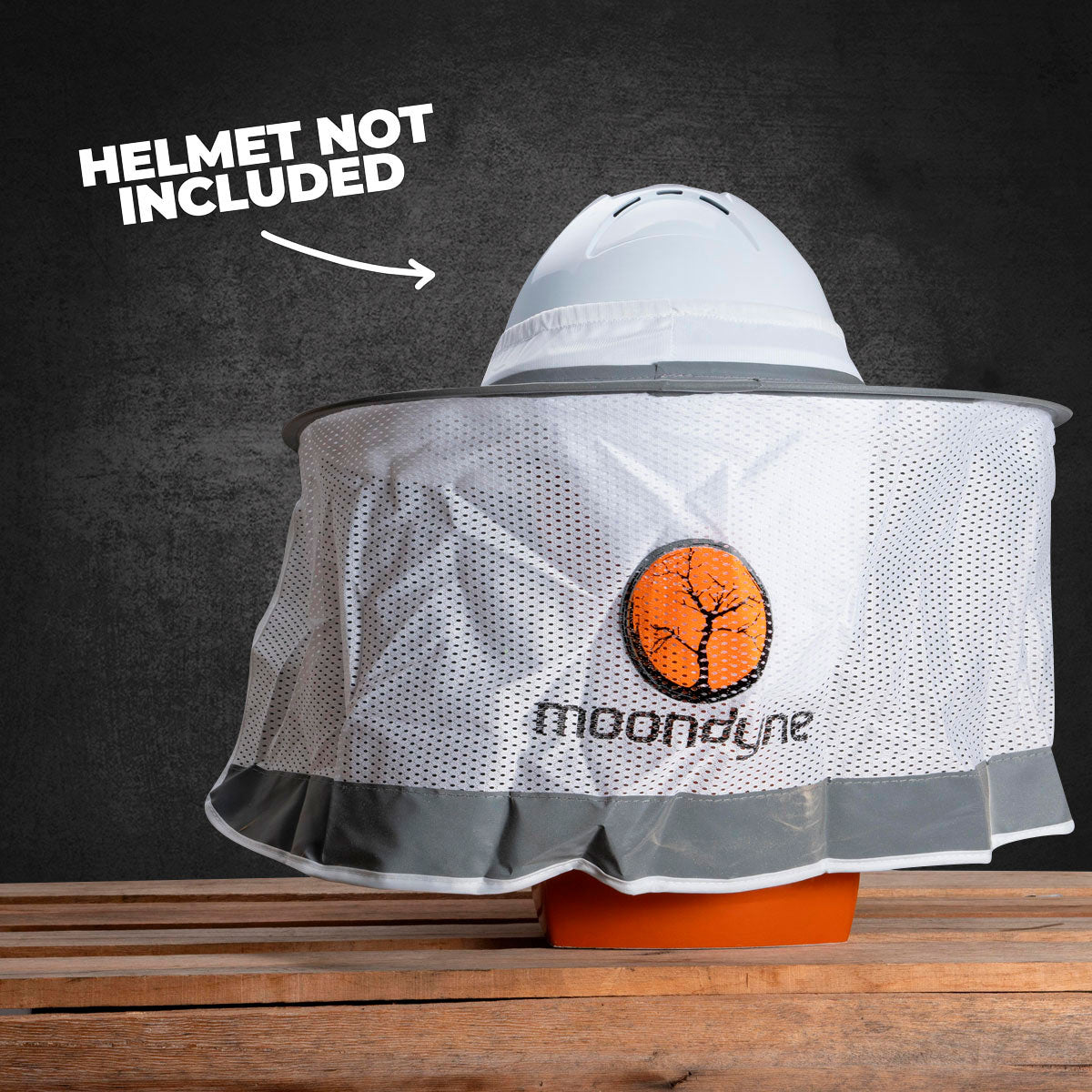 Moondyne Shady Hard Hat Pup - Pop Up Protection System - White