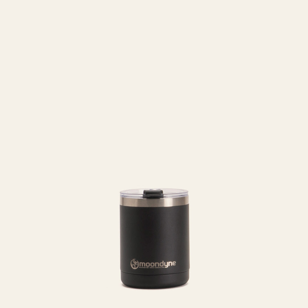 Moondyne 400ML - Large Base - Stainless Steel - Vacuum Insulated - Thermal Mug - Black