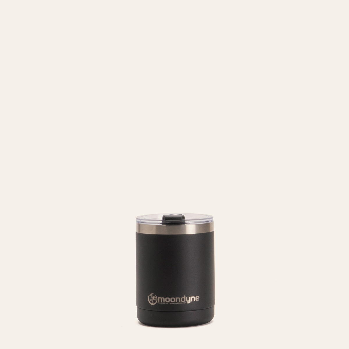 Moondyne 400ML - Large Base - Stainless Steel - Vacuum Insulated - Thermal Mug - Black