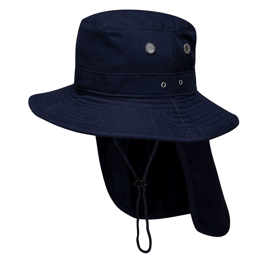 Wide Brim Hat with Legionnaires Flap and Eyelets for Sun Protection - view 2