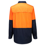 Canberra Hi-Vis Lightweight Contrast 1/2 Button Class D Shirt L/S - view 2
