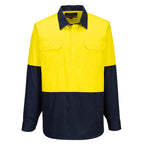 Canberra Hi-Vis Lightweight Contrast 1/2 Button Class D Shirt L/S - view 3