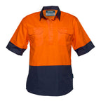 Canberra Hi-Vis Lightweight Contrast 1/2 Button Class D Shirt S/S - view 1