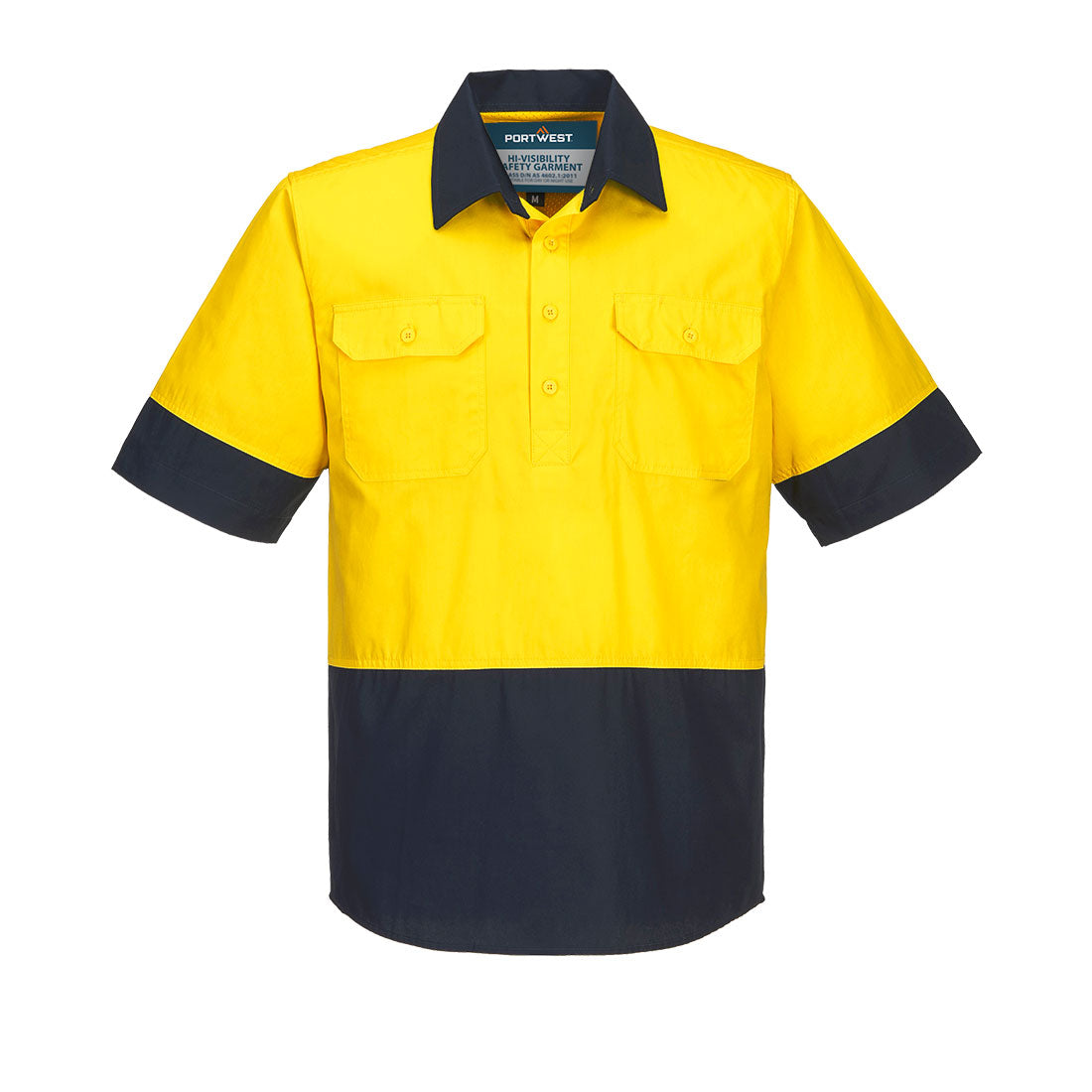 Canberra Hi-Vis Lightweight Contrast 1/2 Button Class D Shirt S/S - view 3