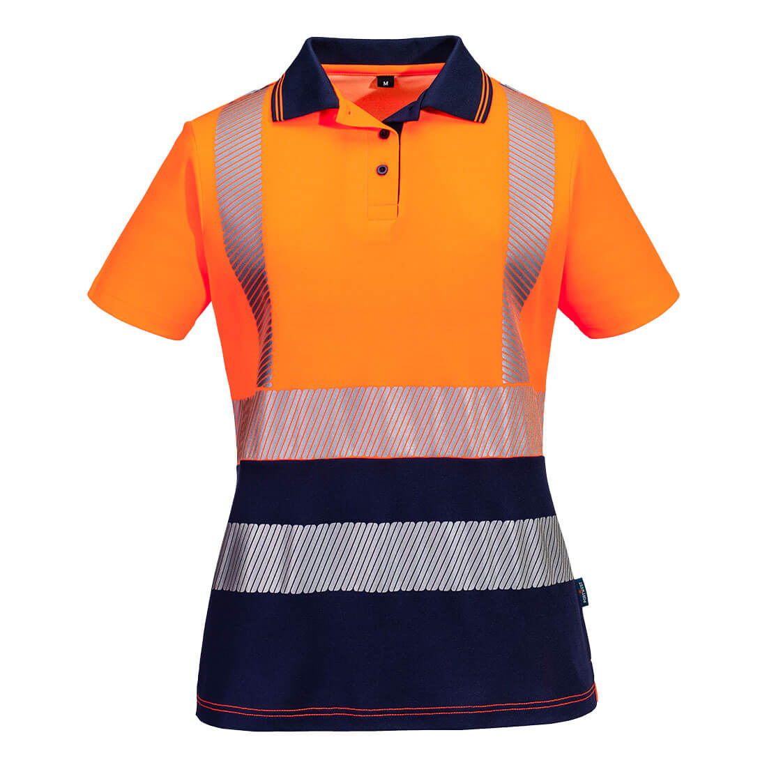 Hi-Vis Womens Cotton Comfort Contrast Polo Shirt S/S - view 1