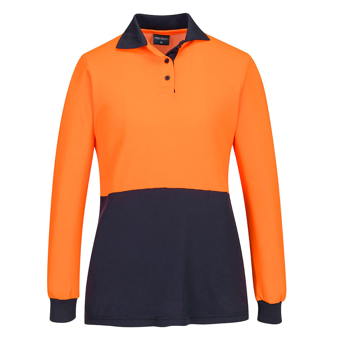 Hi-Vis Women's Cotton Comfort D Contrast Polo L/S - view 1