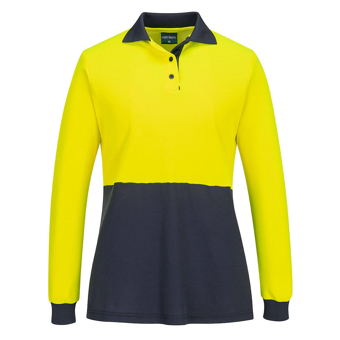 Hi-Vis Women's Cotton Comfort D Contrast Polo L/S - view 3