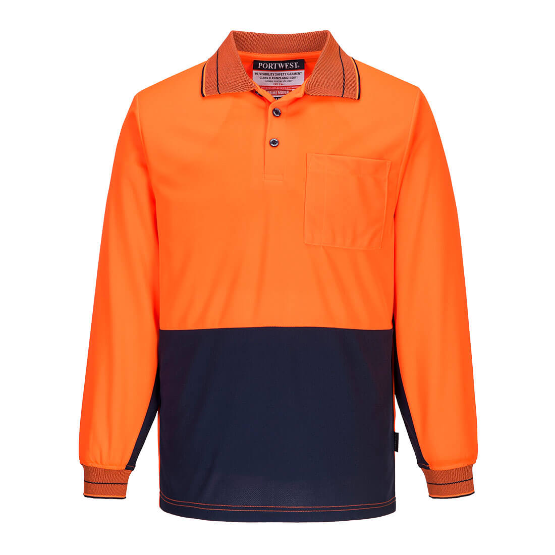 Hi-Vis Contrast Class D Long Sleeve Polo - view 1