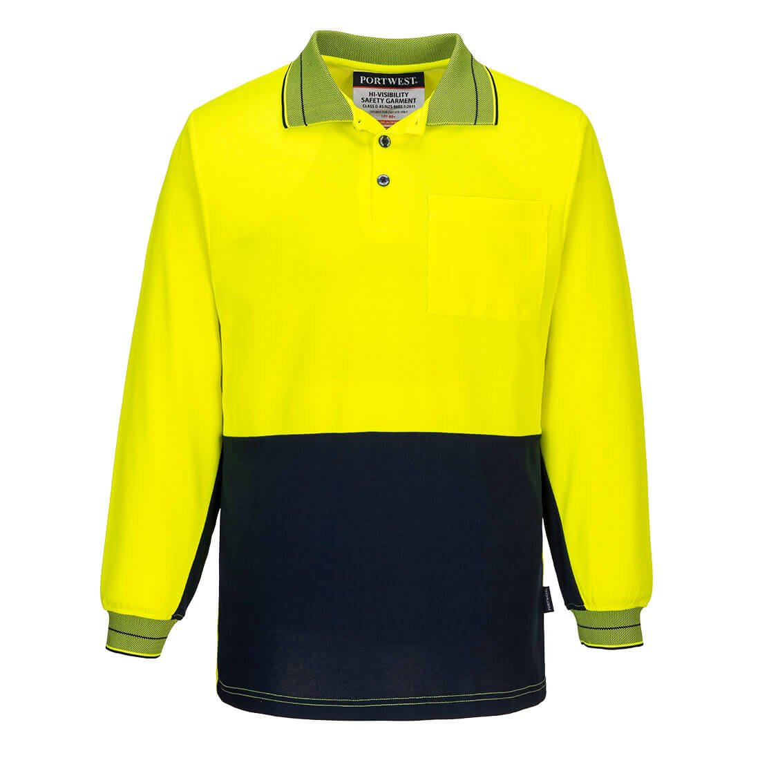 Hi-Vis Cotton Comfort Contrast Class D Polo Shirt L/S - view 1