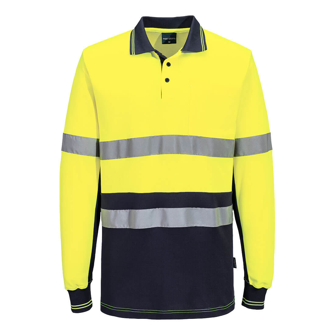 Hi-Vis Class D/N Cotton Comfort Contrast Polo Shirt L/S - view 3