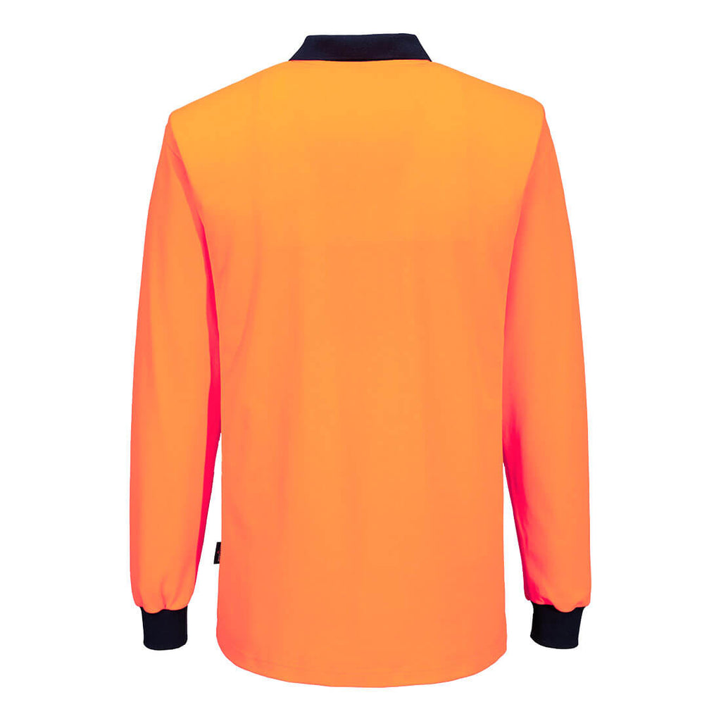 Hi-Vis Cotton Comfort Contrast Class D Polo Shirt L/S - view 2