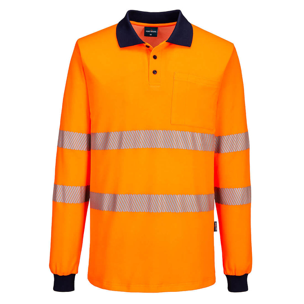 Hi-Vis Cotton Comfort Polo Shirt L/S - view 1