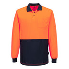 Hi-Vis Contrast Class D Polo Shirt L/S - view 1