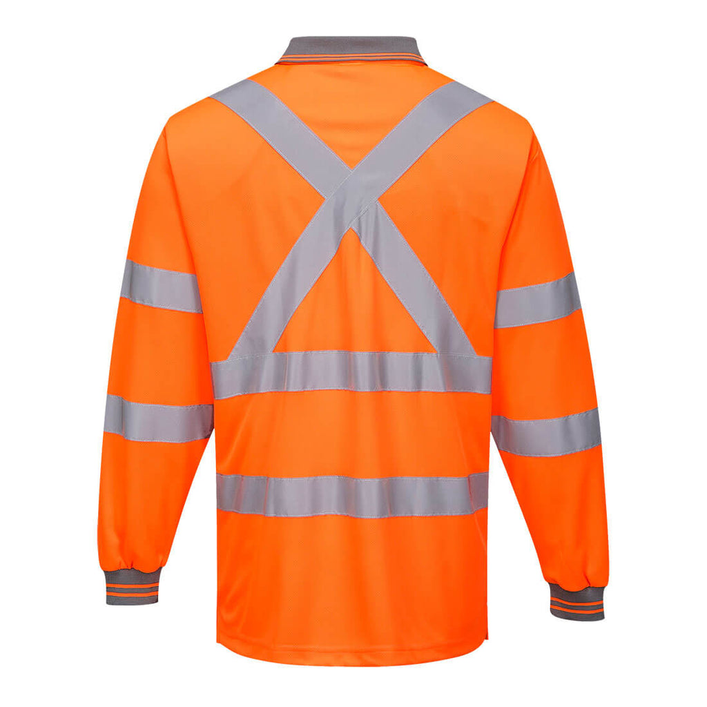 Hi-Vis X Back Polo Shirt Long Sleeve - view 3