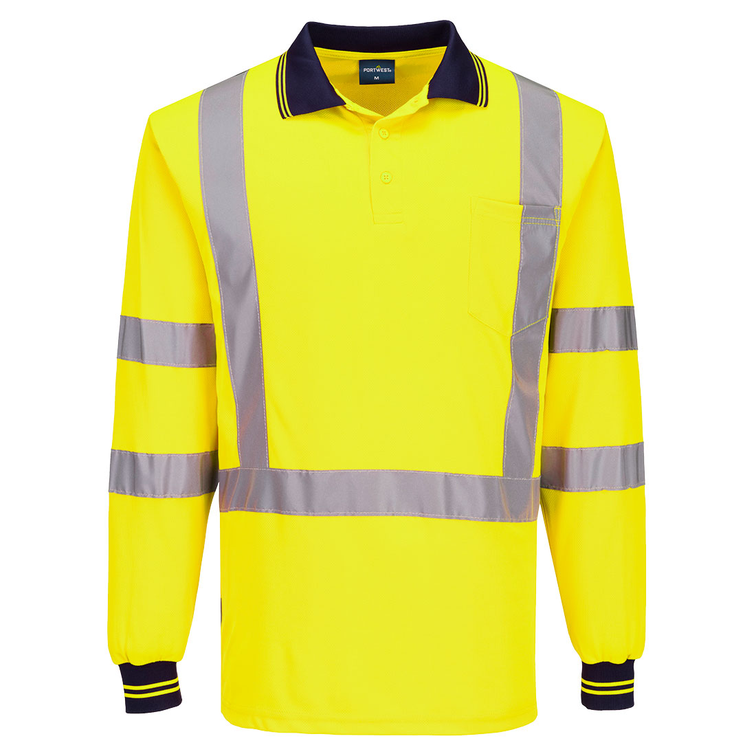 Hi-Vis X Back Polo Shirt Long Sleeve - view 4