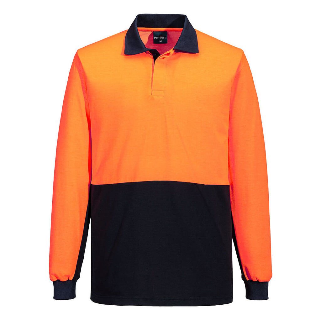 Hi-Vis Contrast Class D Long Sleeve Polo Shirt - view 1