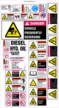 25 Decal Dozer Sticker Set | Heavy Plant Maintenance | Uniform Safety Signs