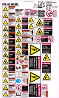 35 Decal Mini Excavator Sticker Set | Plant Maintenance | Uniform Safety Signs