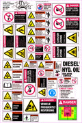32 Decal Wheel Loader Sticker Set | Heavy Plant | Uniform Safety Signs