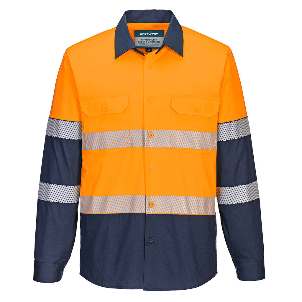 Hi-Vis Stretch Contrast Shirt L/S - view 1