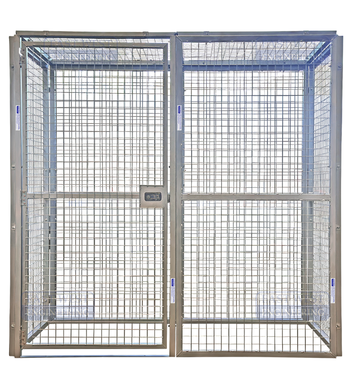 Zinc Finish Modular Storage Cage | Warehouse & Workshop | East West Engineering, view 2