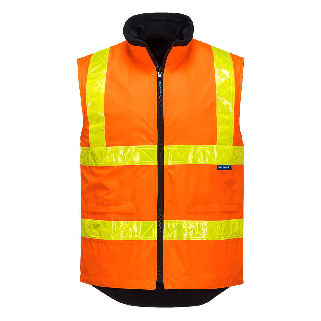 Hi-Vis Polar Fleece Lined Vic Roads Reversible Vest - view 1