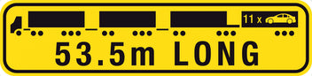 1020X250mm Metal Class 2 Hinged Road Train 53.5m Long Sign