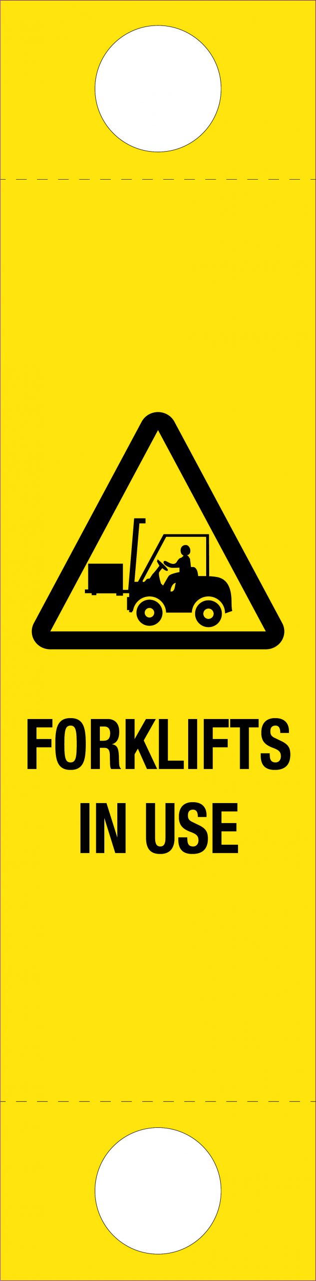Corflute Forklifts in Use Bollard Sign | Warehouse Safety | Uniform Safety Signs