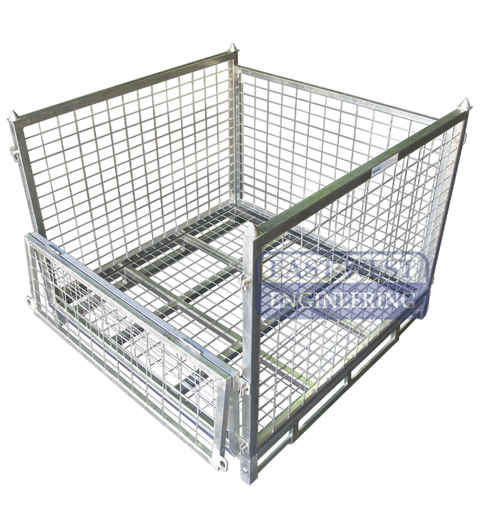 Zinc Plated Cage | Pallet Storage Container for Workshops | East West Engineering, view 3