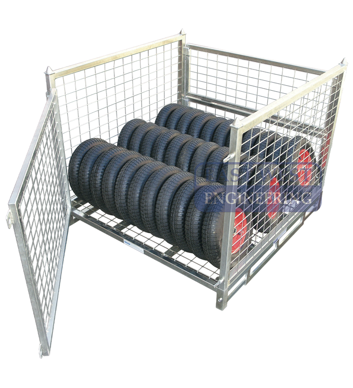 Zinc Plated Cage | Pallet Storage Container for Workshops | East West Engineering, view 4