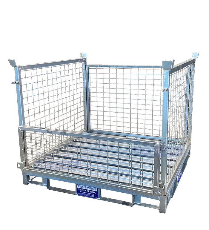Zinc Plated Steel Pallet Cage | Warehouse Storage | East West Engineering, view 2