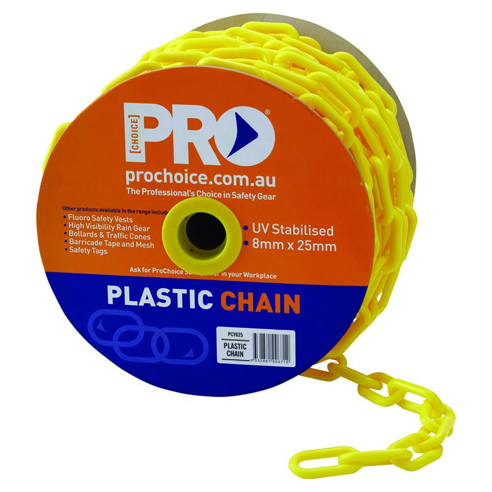 Yellow Safety Chain 8mm x 25m