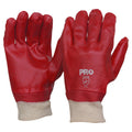 Red PVC and Knit Wrist Gloves