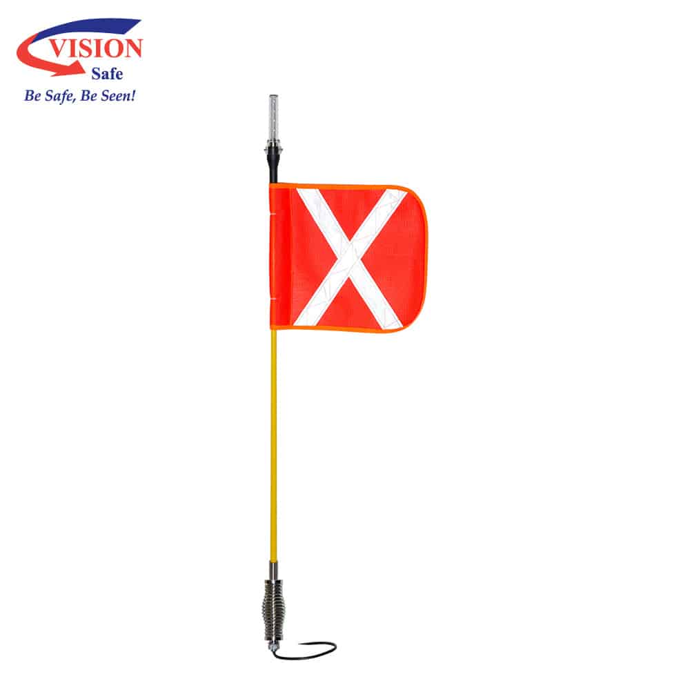 1.2m LED Whip Aerial with Reflective Flag | Vision Safe, view 2