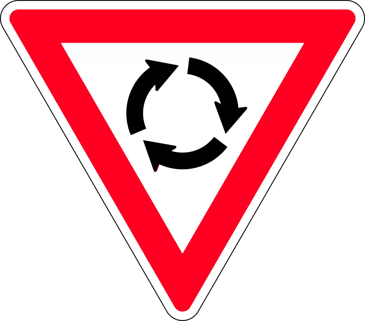 750mm Aluminium Roundabout Sign | Roadworks | Uniform Safety Signs