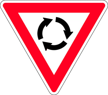 1200mm Aluminium Roundabout Sign | Roadworks | Uniform Safety Signs