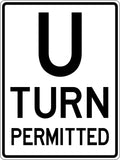 Aluminium U Turn Permitted Sign | Roadworks & Traffic | Uniform Safety Signs